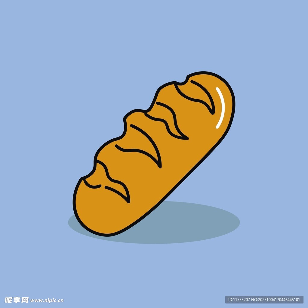 卡通风格的长条面包