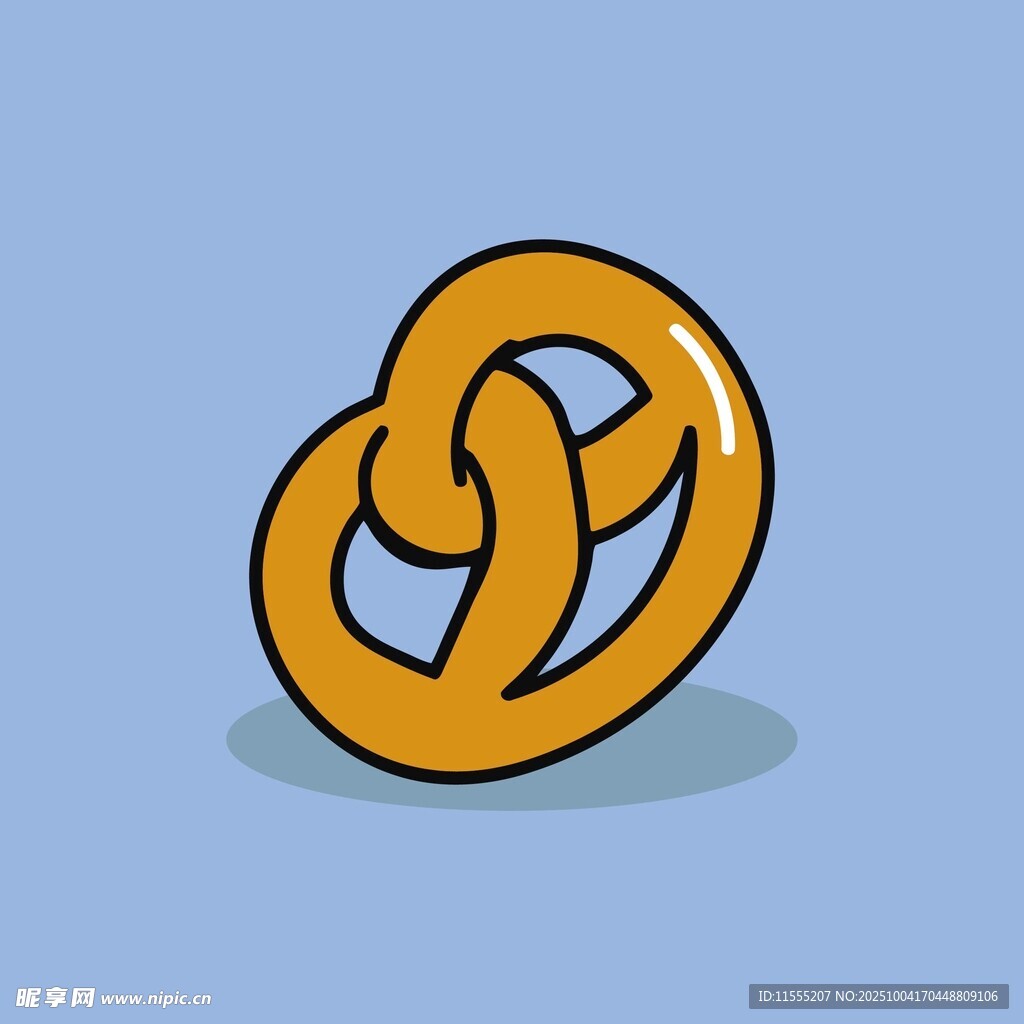 卡通椒盐卷饼插画