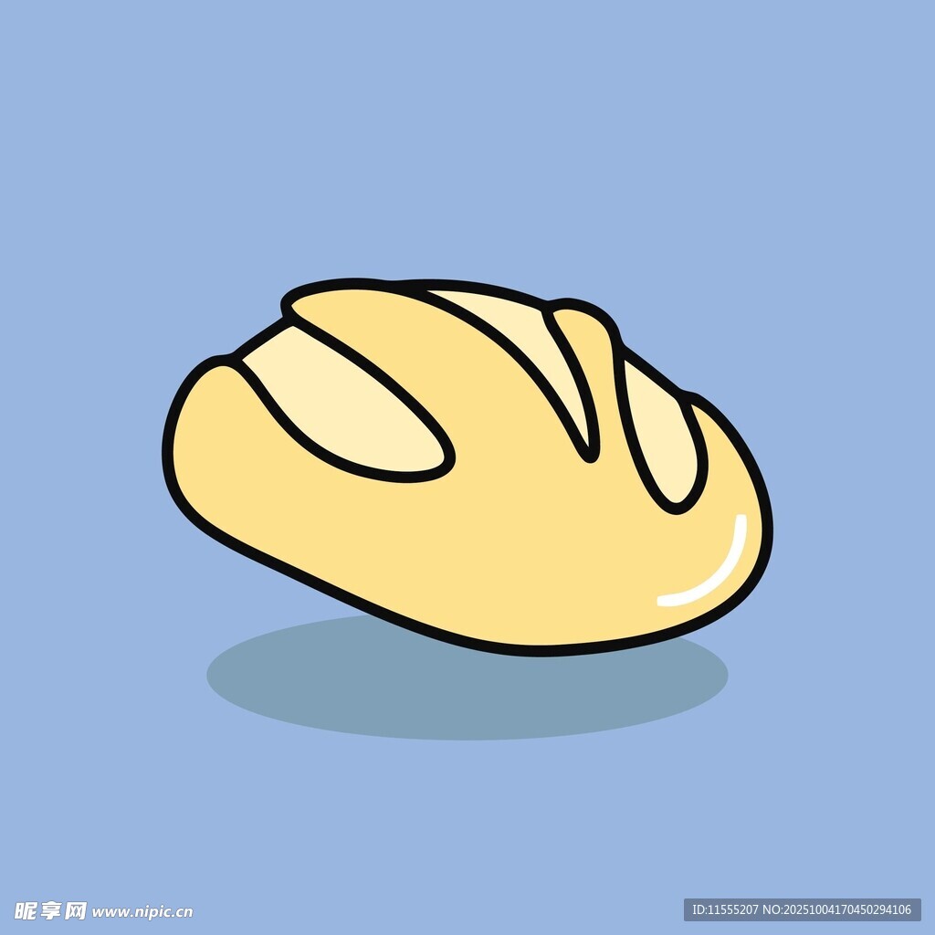 卡通风格的美味面包