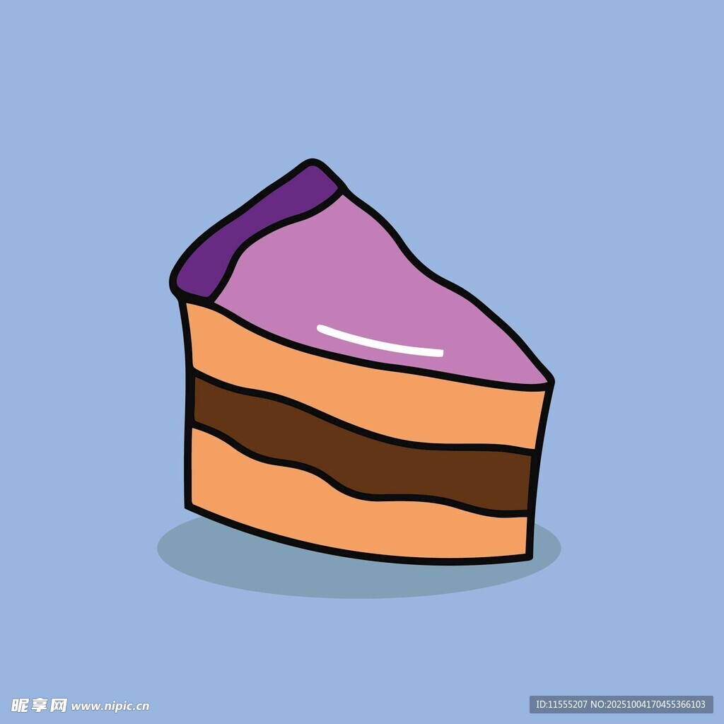 卡通风格美味蛋糕切片