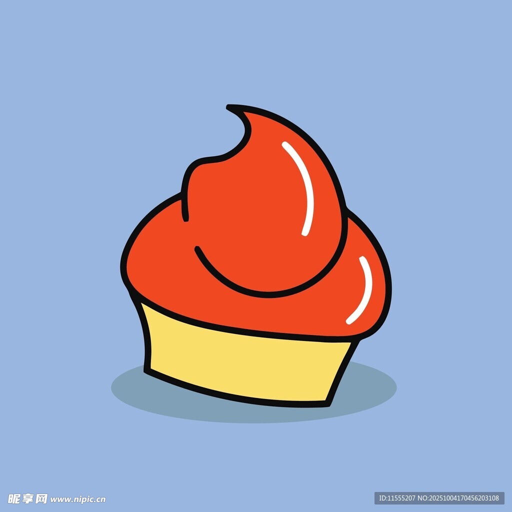 卡通红色纸杯蛋糕