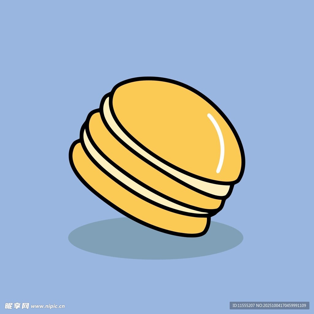 卡通风格的美味马卡龙