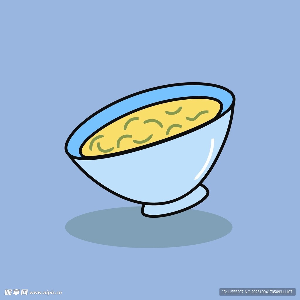 卡通风格的一碗黄色食物