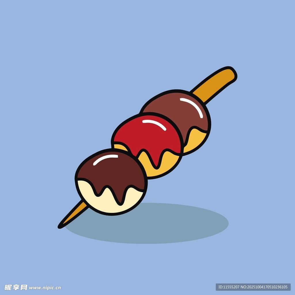 卡通风格美味三色串串