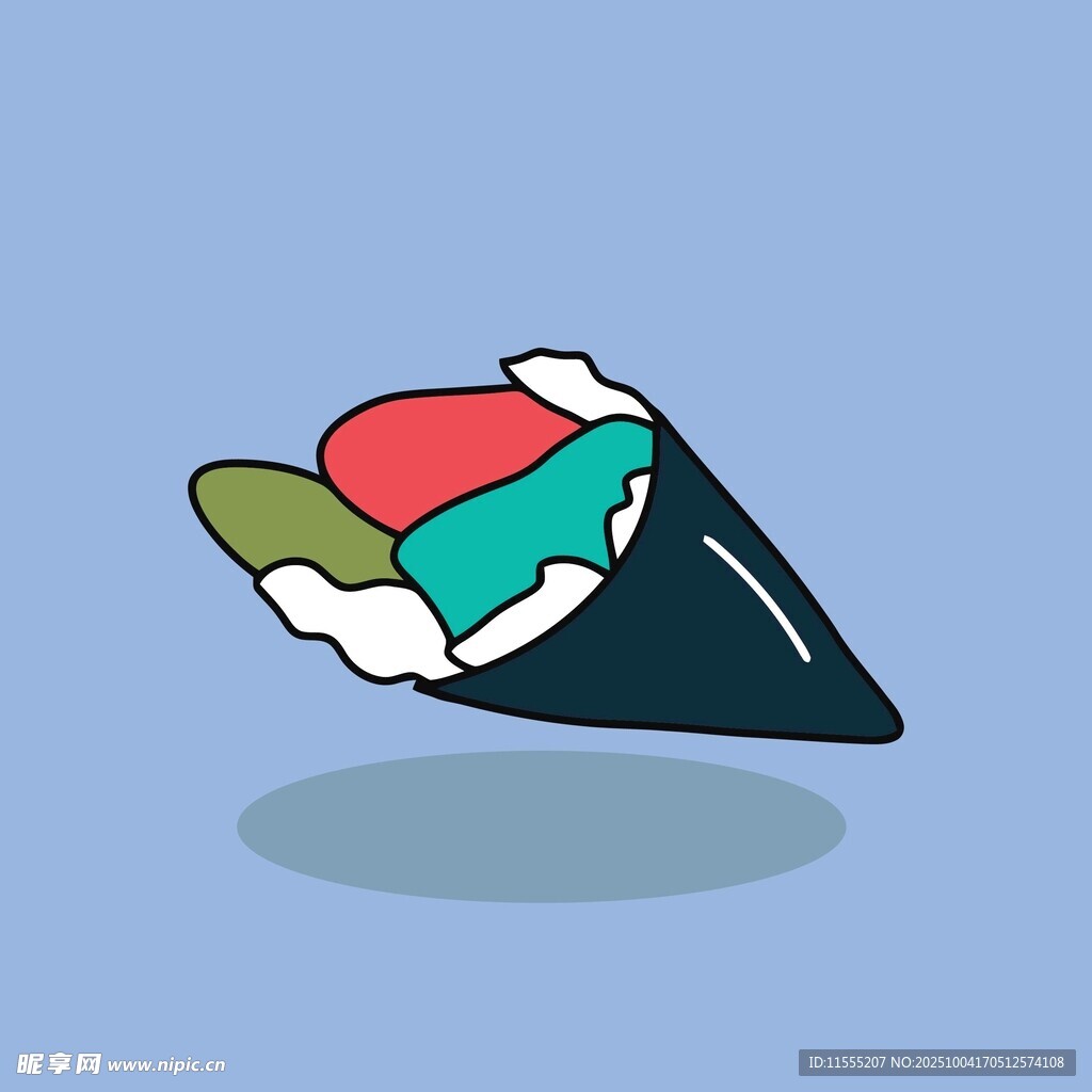 卡通风格美味三角寿司