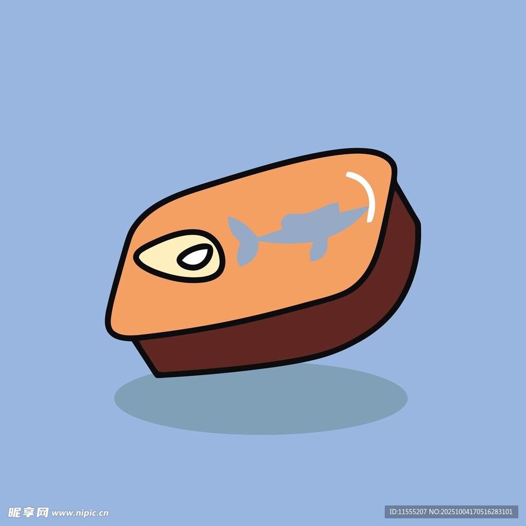 卡通风格的美味三文鱼块