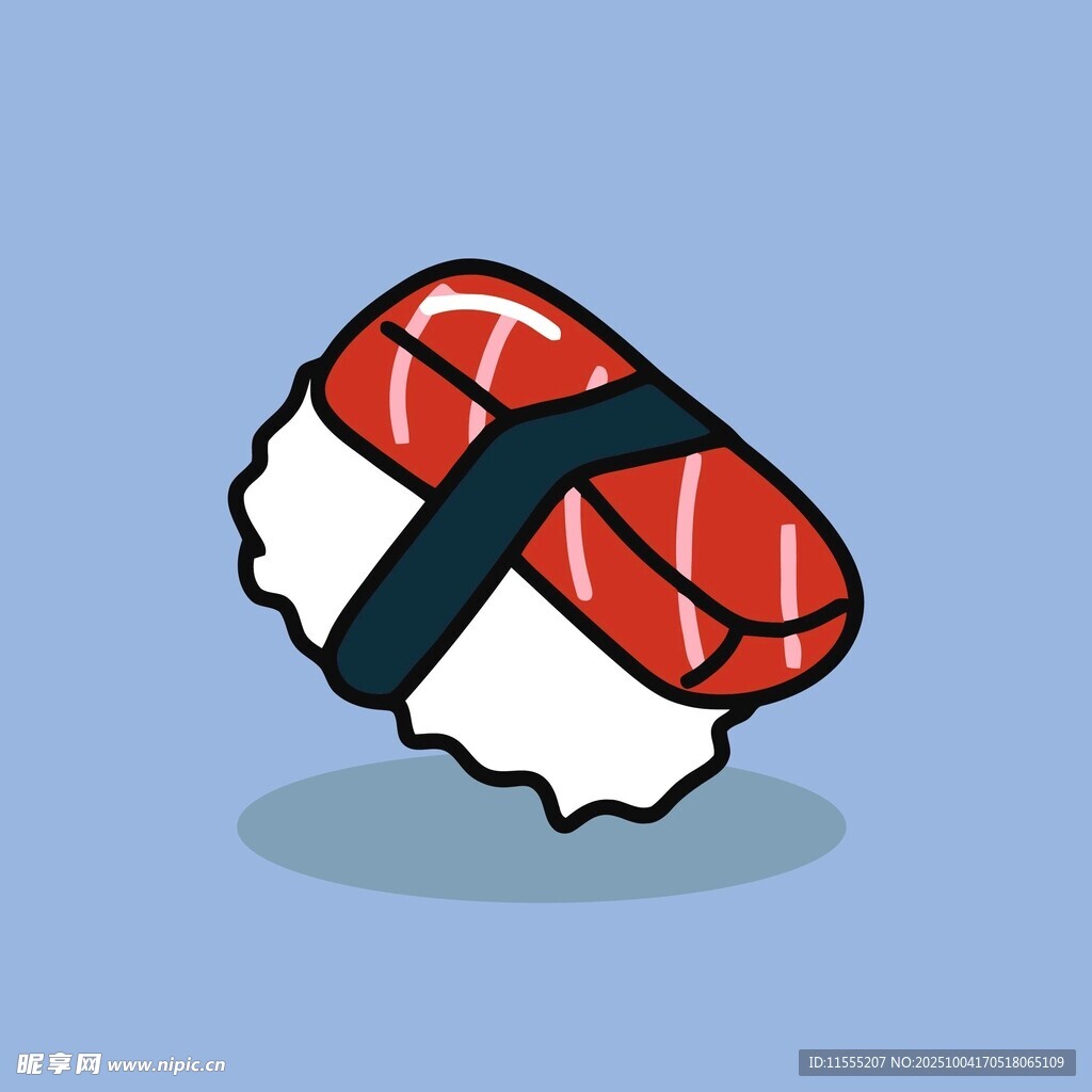 卡通风格美味寿司插画