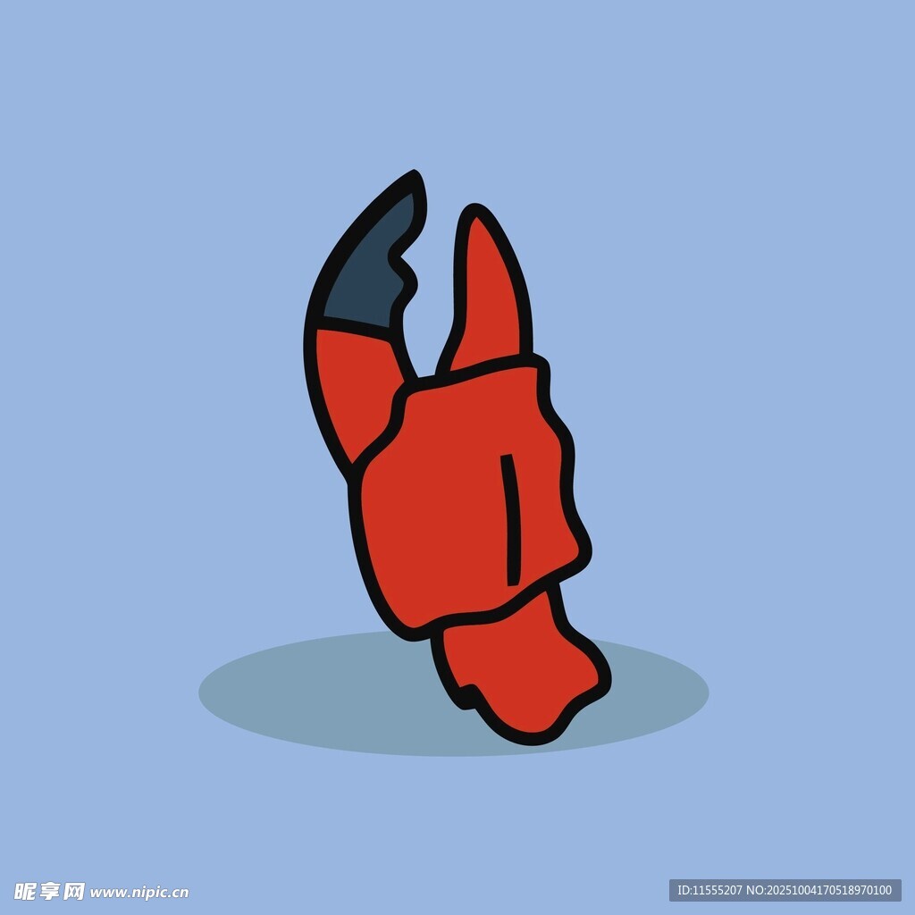 红色卡通龙虾钳子