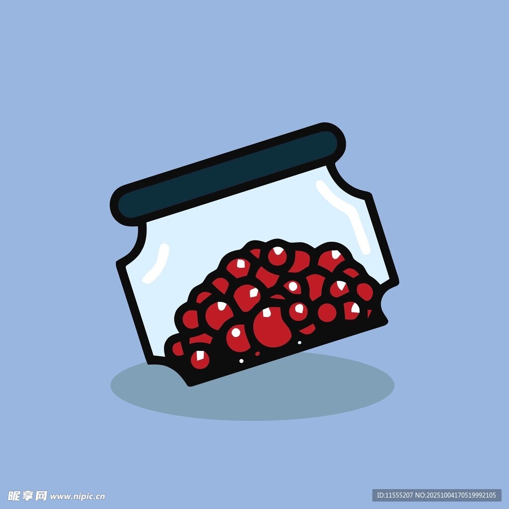 装满红果的玻璃罐