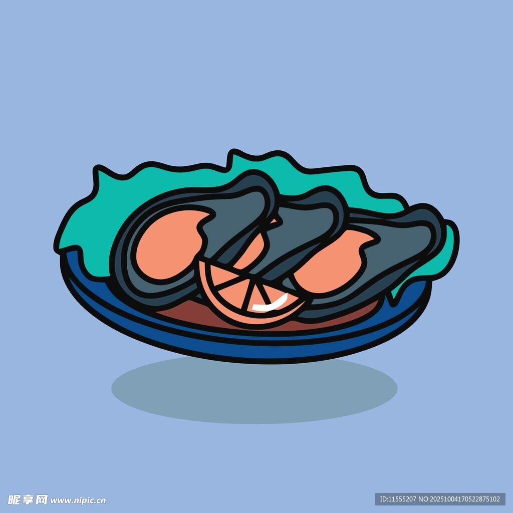 海鲜拼盘插画