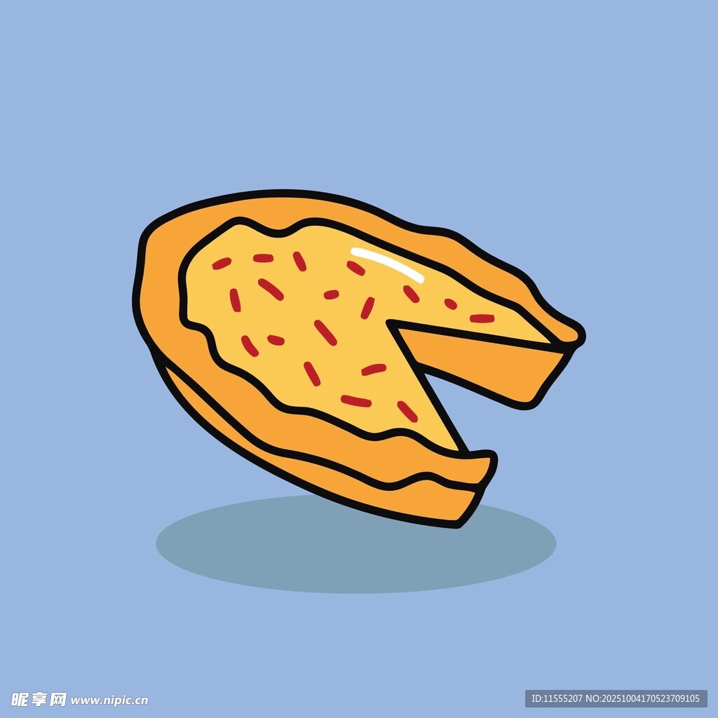 卡通风格的美味披萨切片