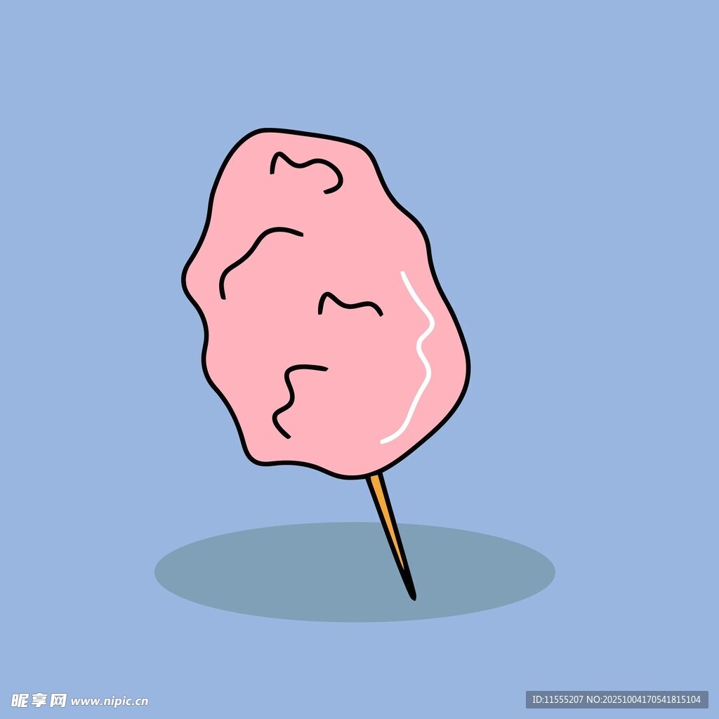 可爱粉色棉花糖插画