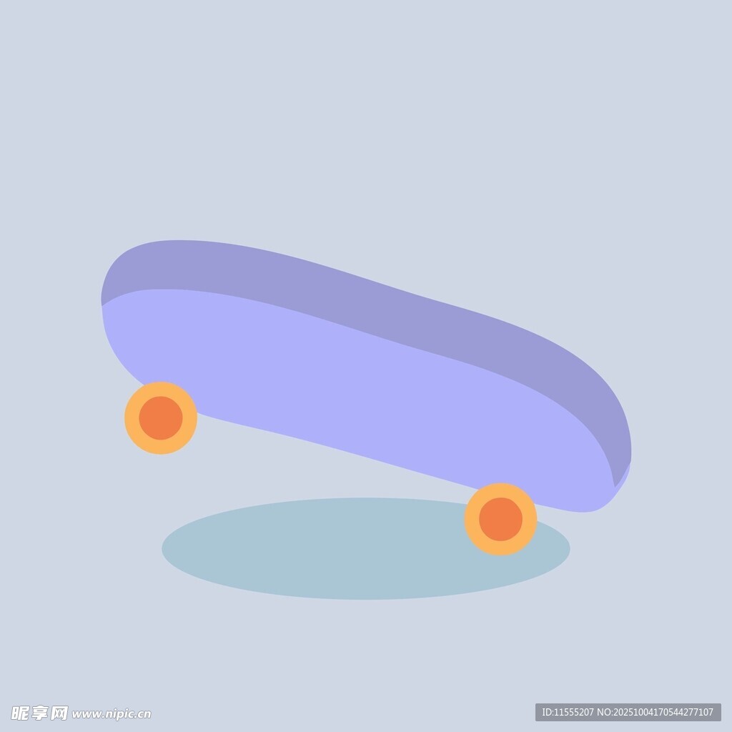 紫色滑板插画