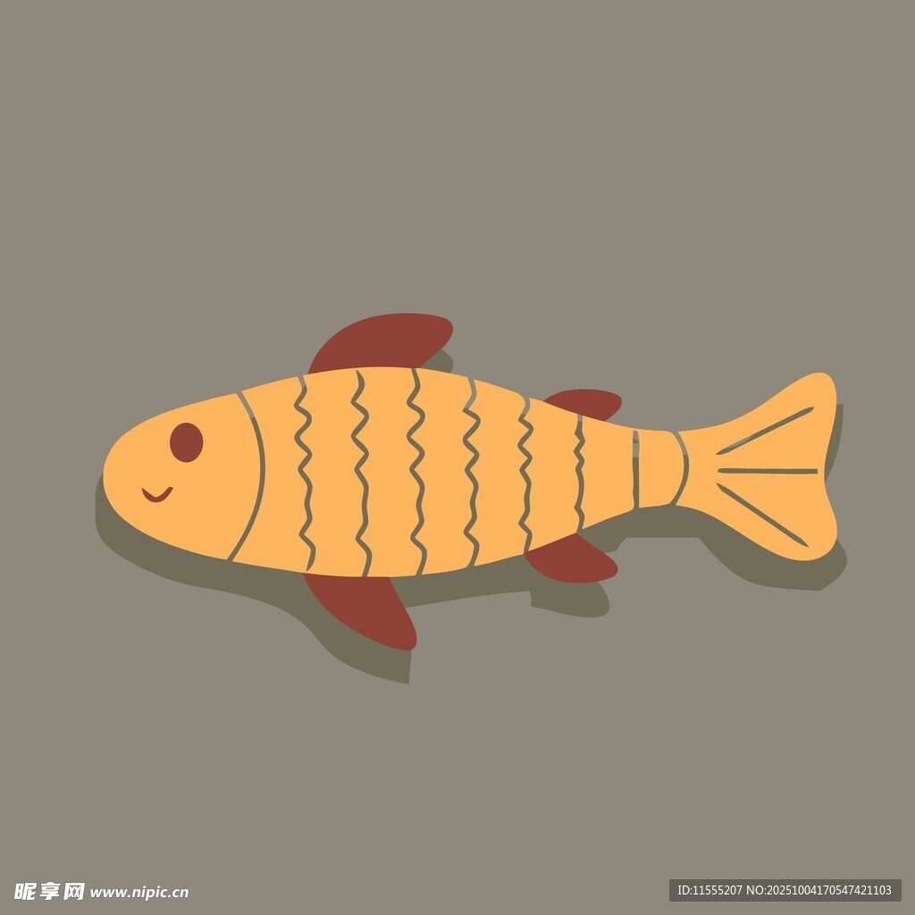 卡通风格的黄色小鱼