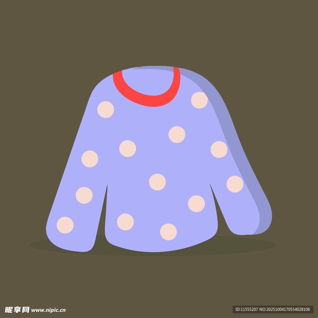 紫色波点上衣插画