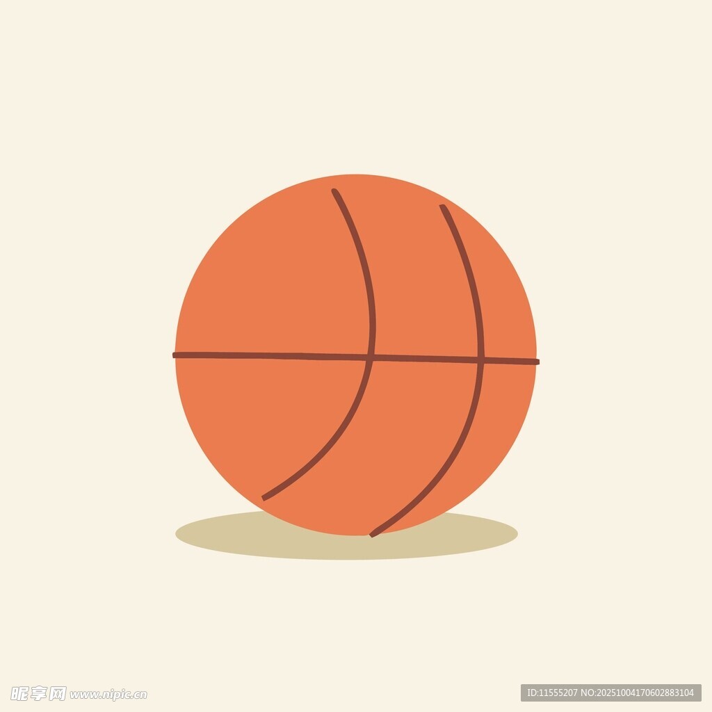 卡通风格橙色篮球