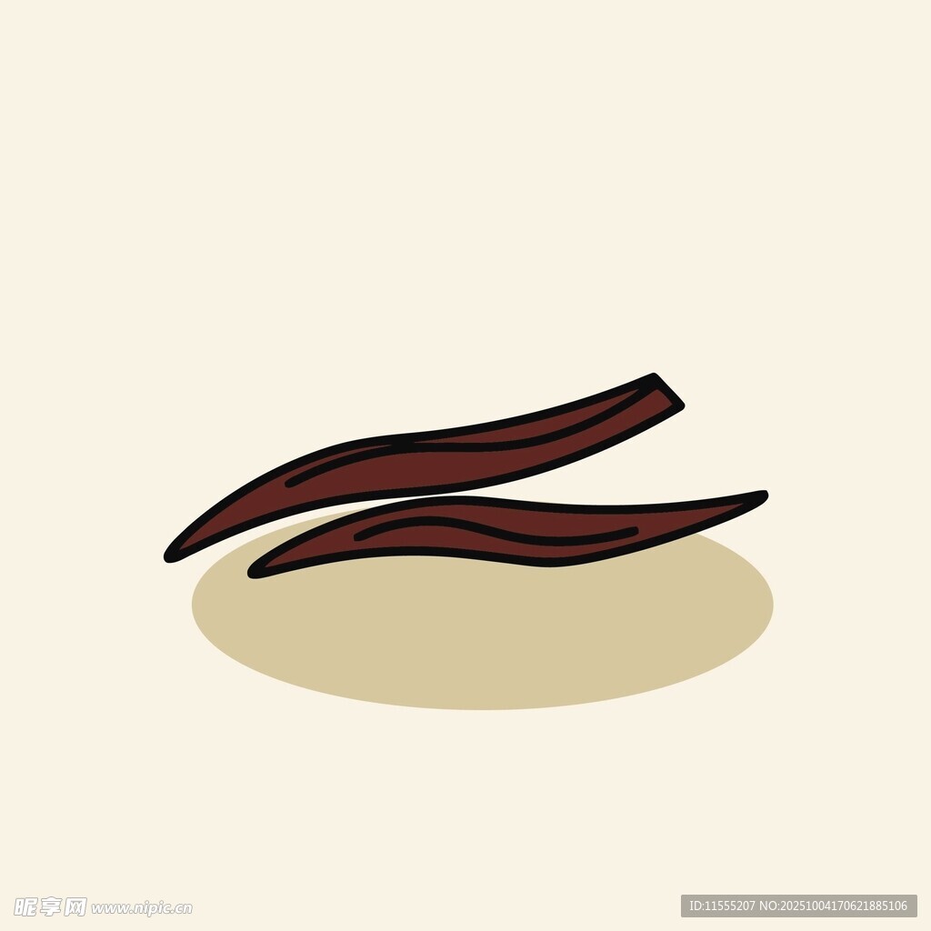 弯曲的棕色条状物体