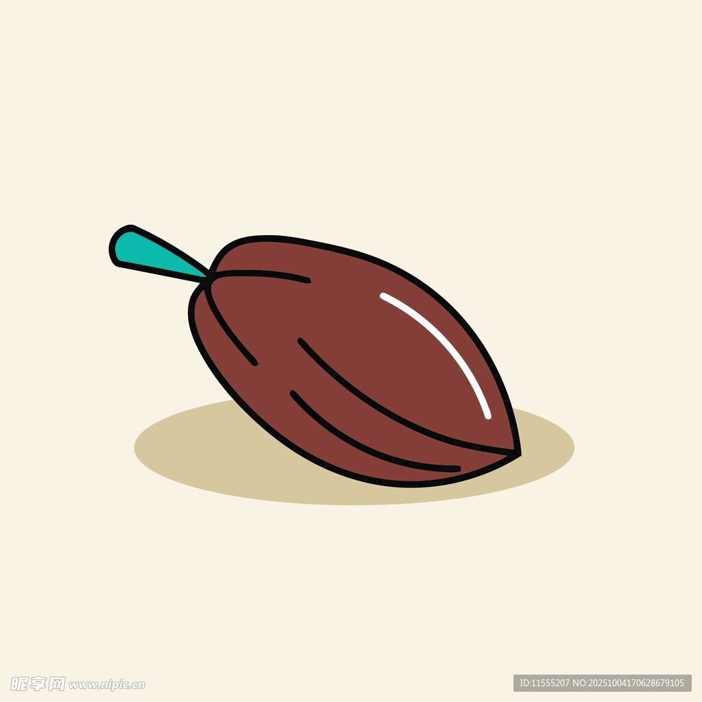卡通风格的棕色果实插画