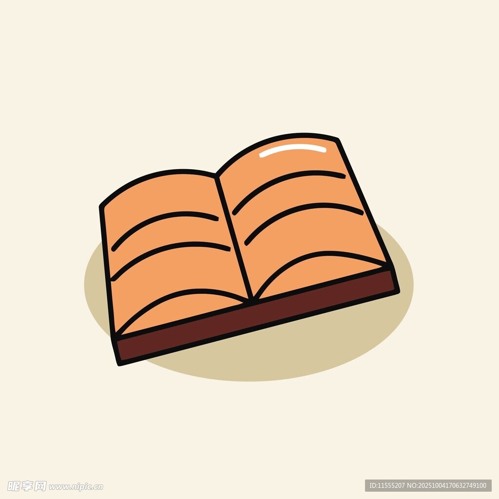 翻开的卡通书本