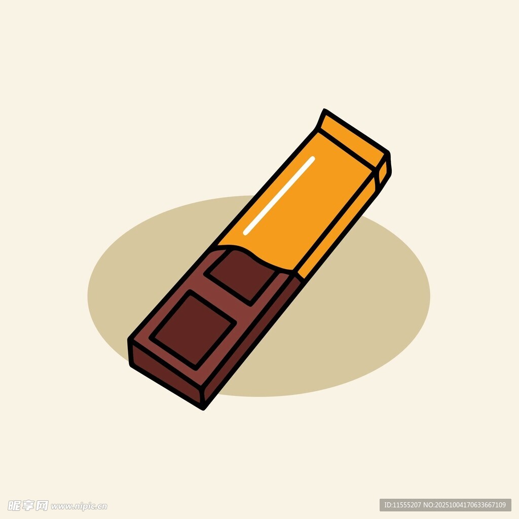 卡通风格巧克力棒插画