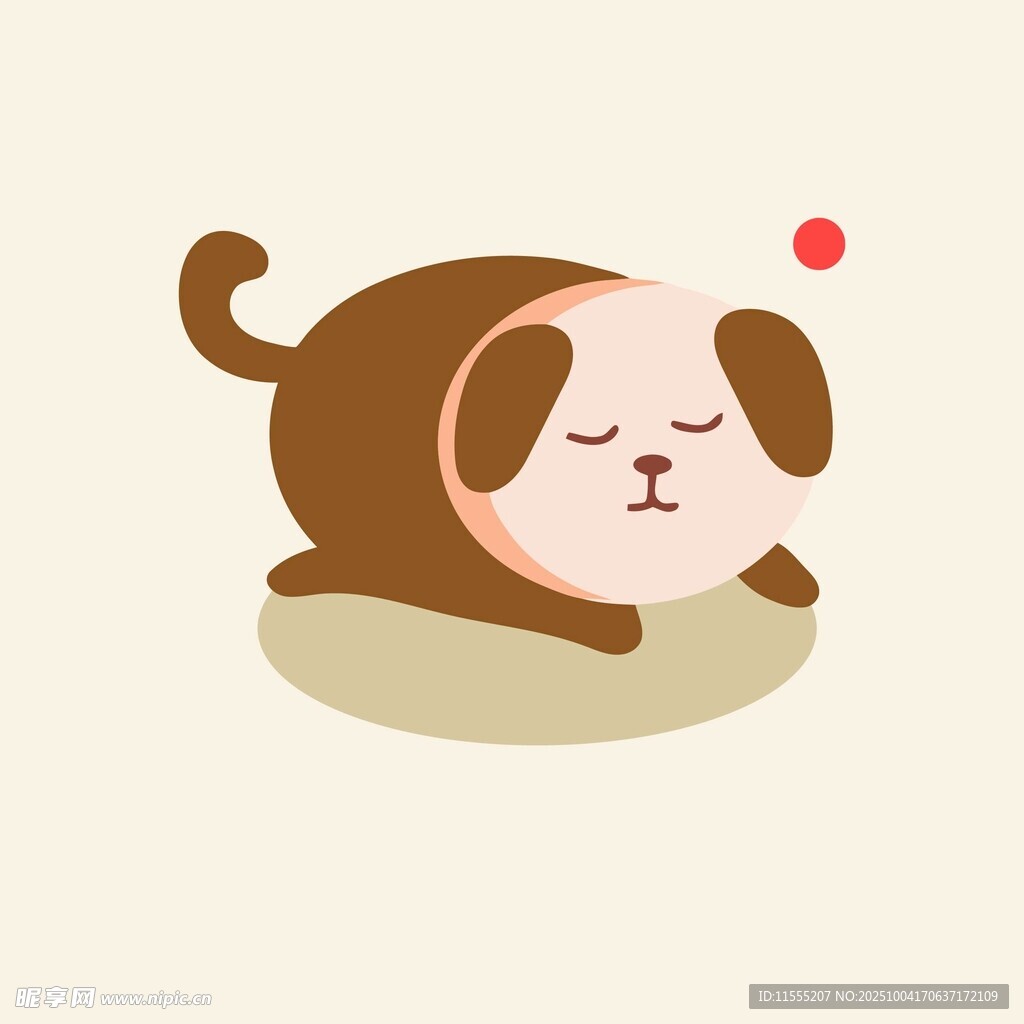 趴着睡觉的可爱小狗