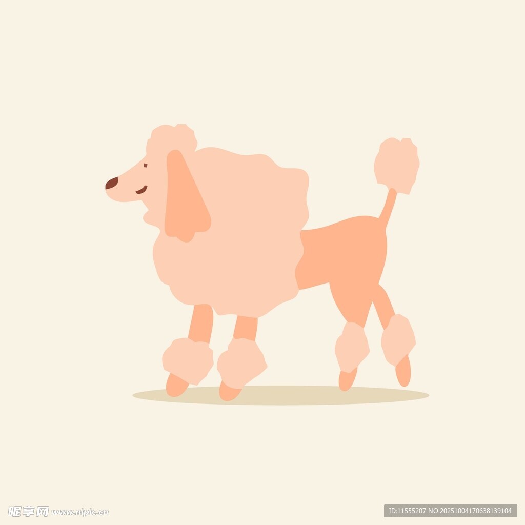 优雅的粉色贵宾犬