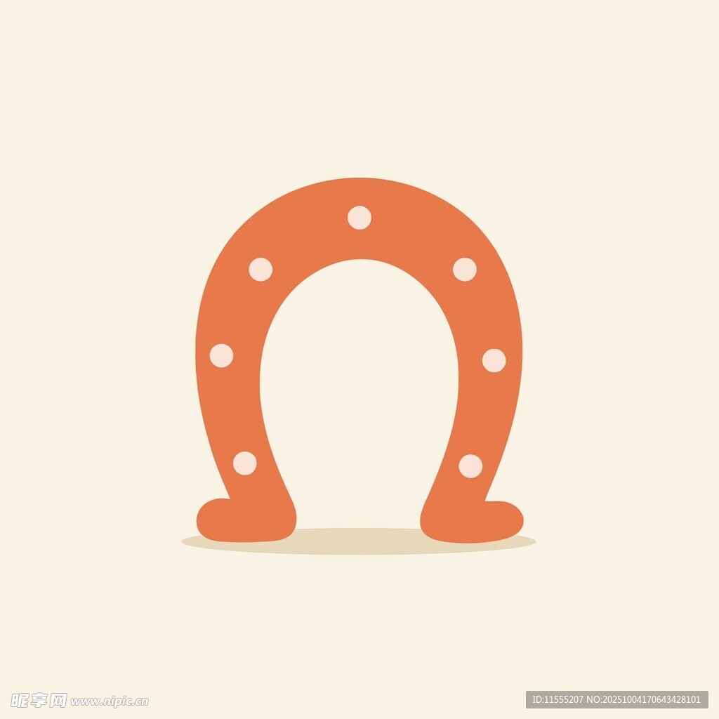 简约橙色马蹄铁图标