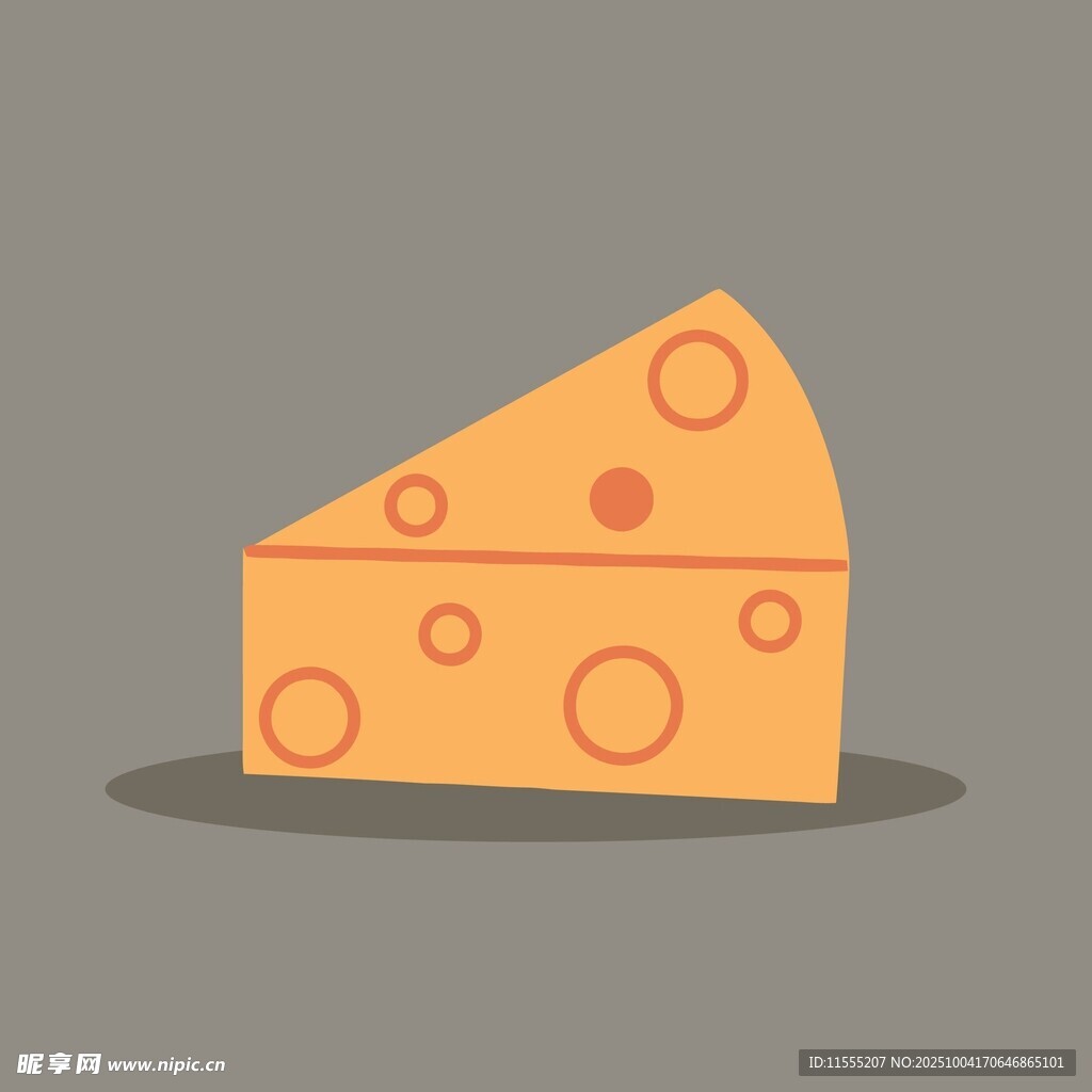 卡通风格的三角形奶酪