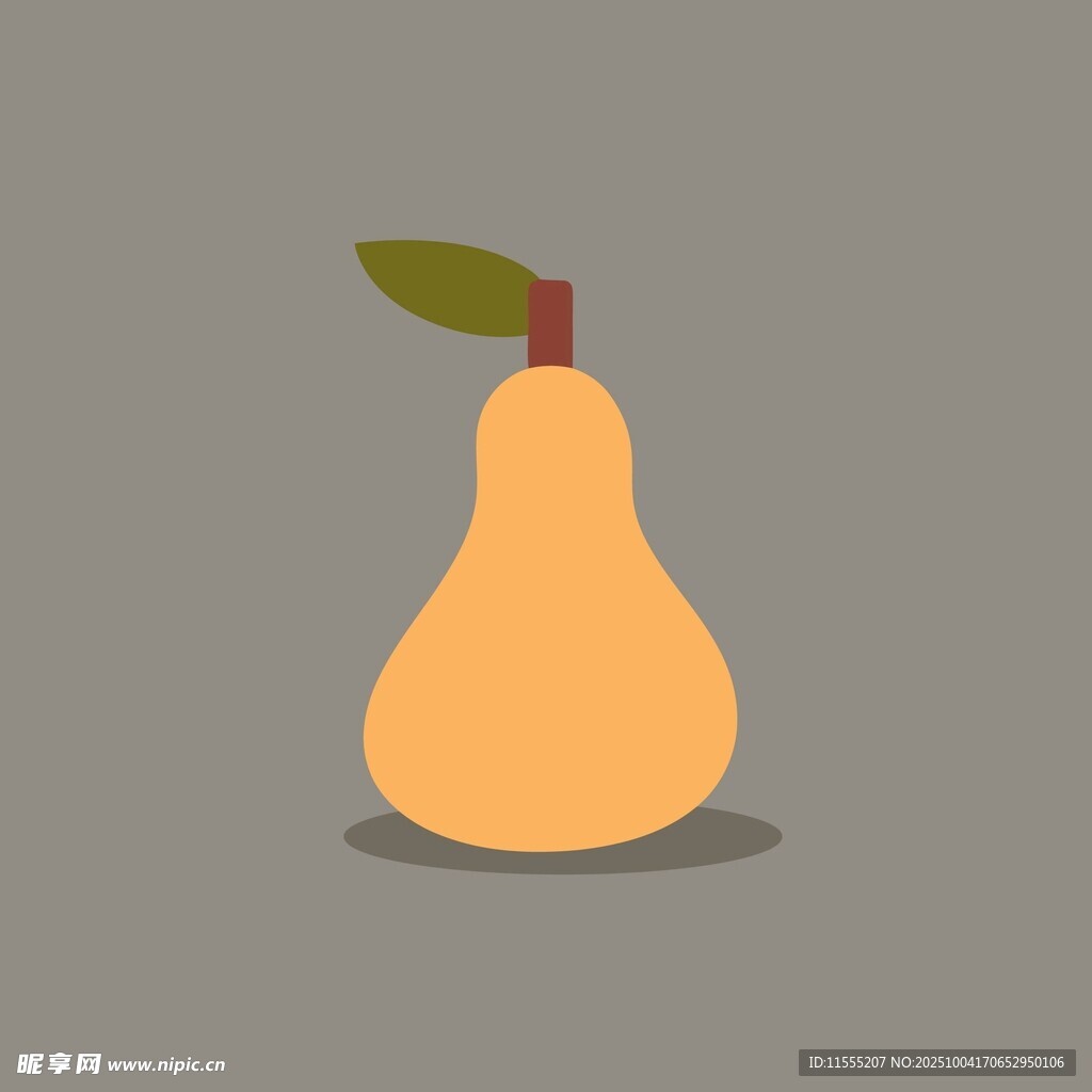 简约风格的黄色梨子插画