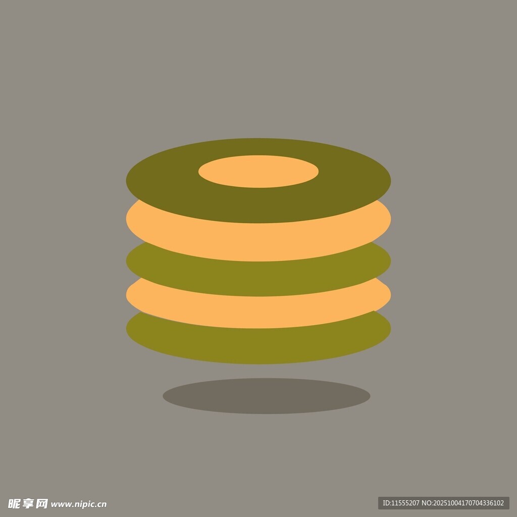 堆叠的多彩圆环