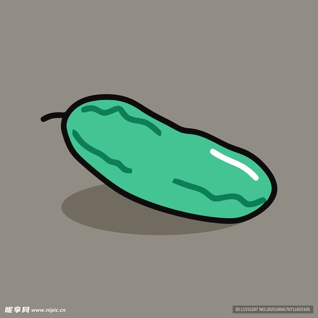 卡通形象的青黄瓜
