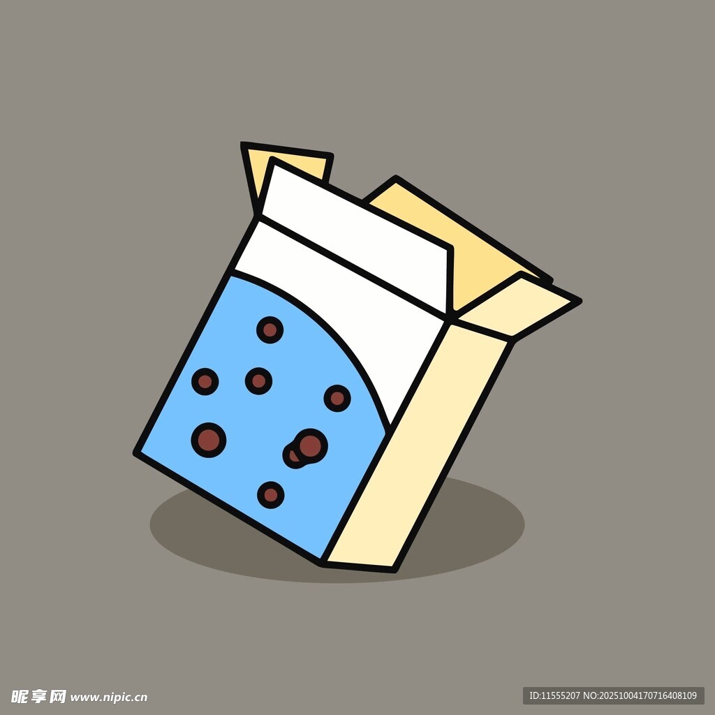 卡通风格牛奶盒插画