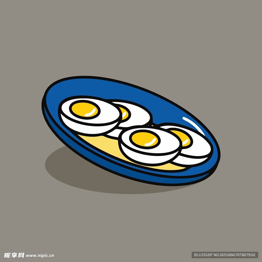 蓝色盘子上的煎蛋