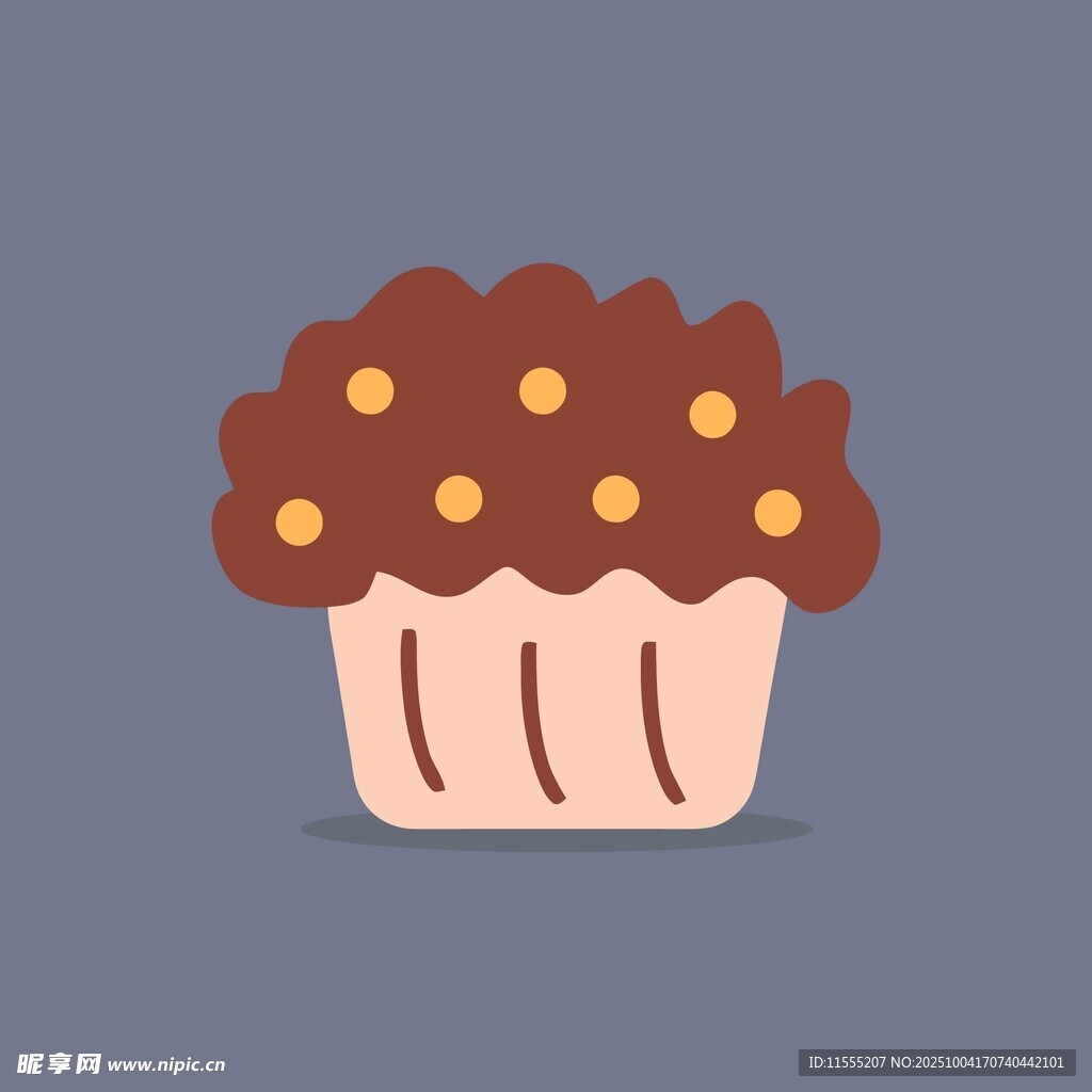 可爱巧克力松饼插画