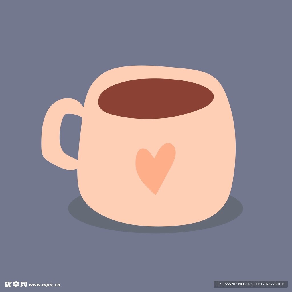 爱心图案的温馨咖啡杯