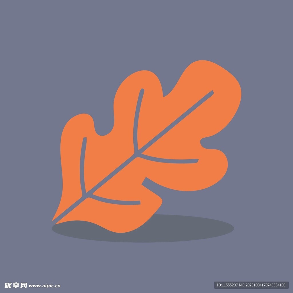 橙色橡树叶图标