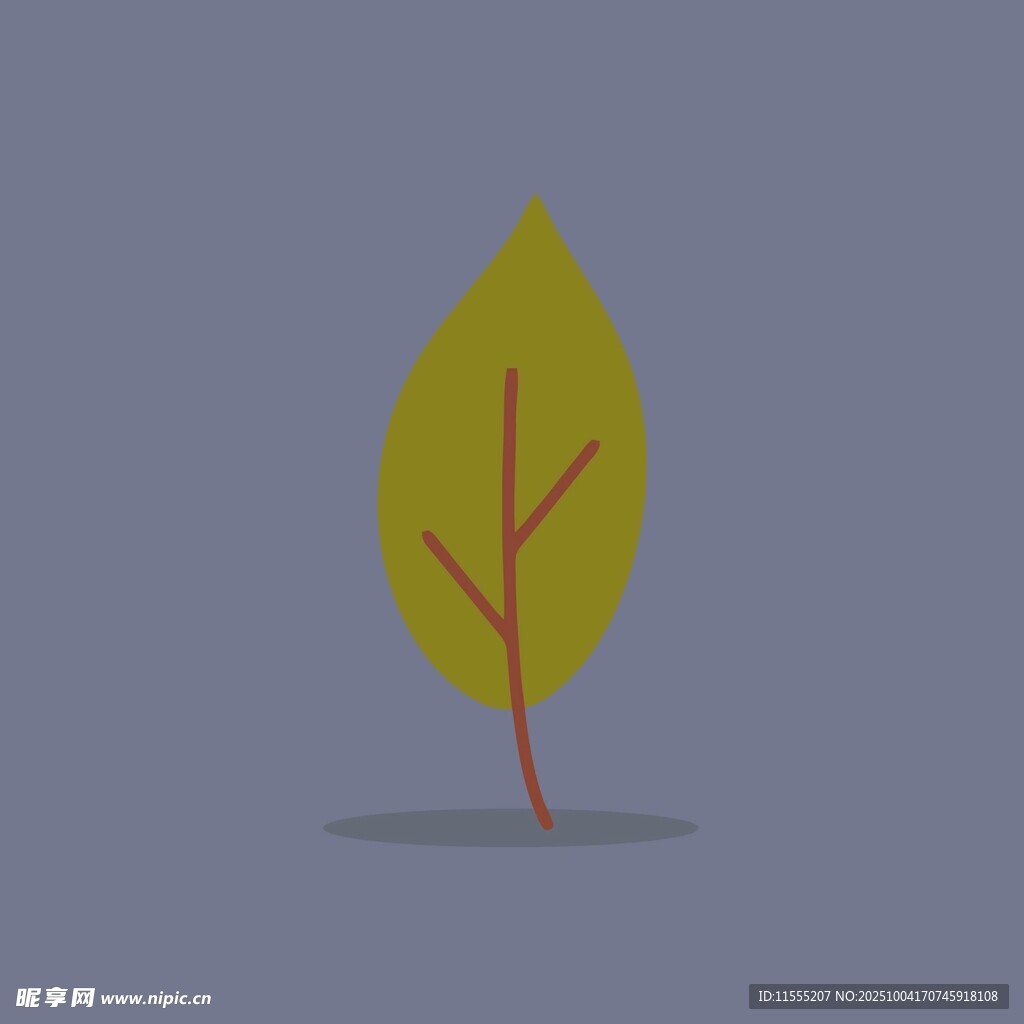 简约黄色单叶插画