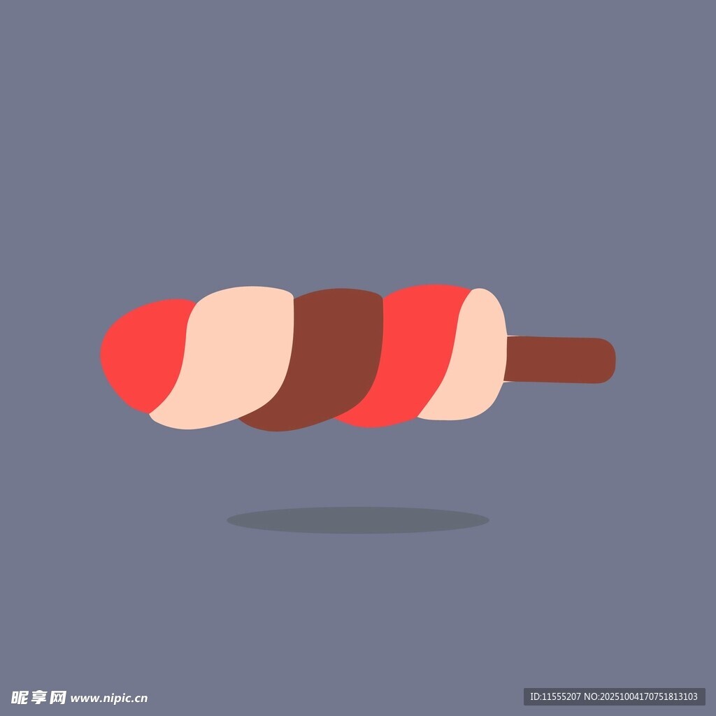 彩色条纹冰棍插画