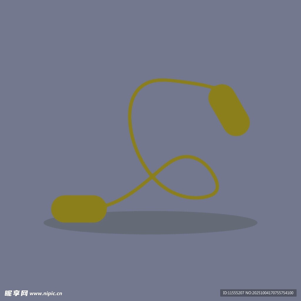 简约黄色耳机图案设计