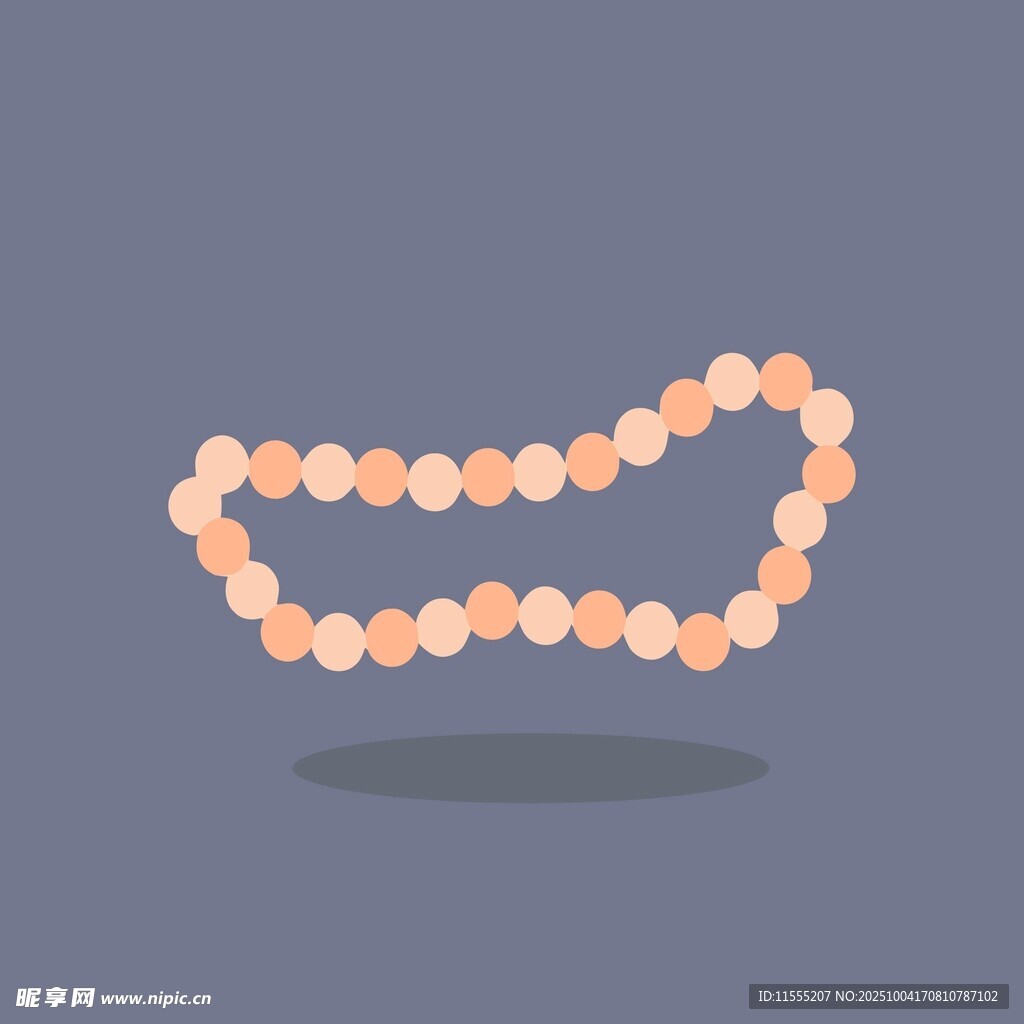 橙色圆珠项链图案