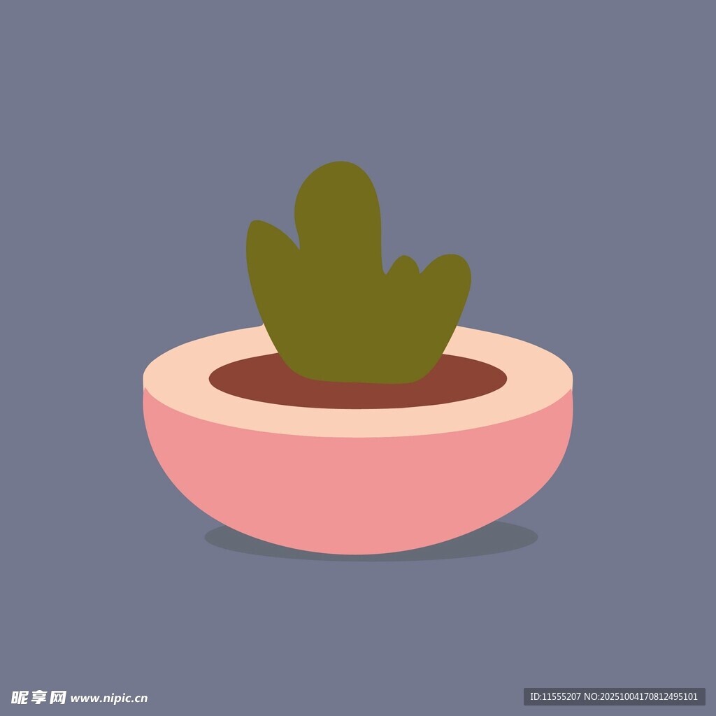 粉色花盆中的小巧仙人掌