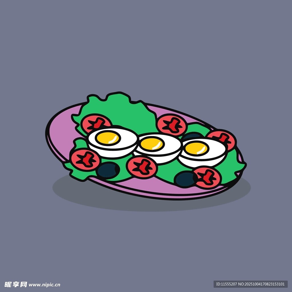 卡通风格的水果鸡蛋拼盘