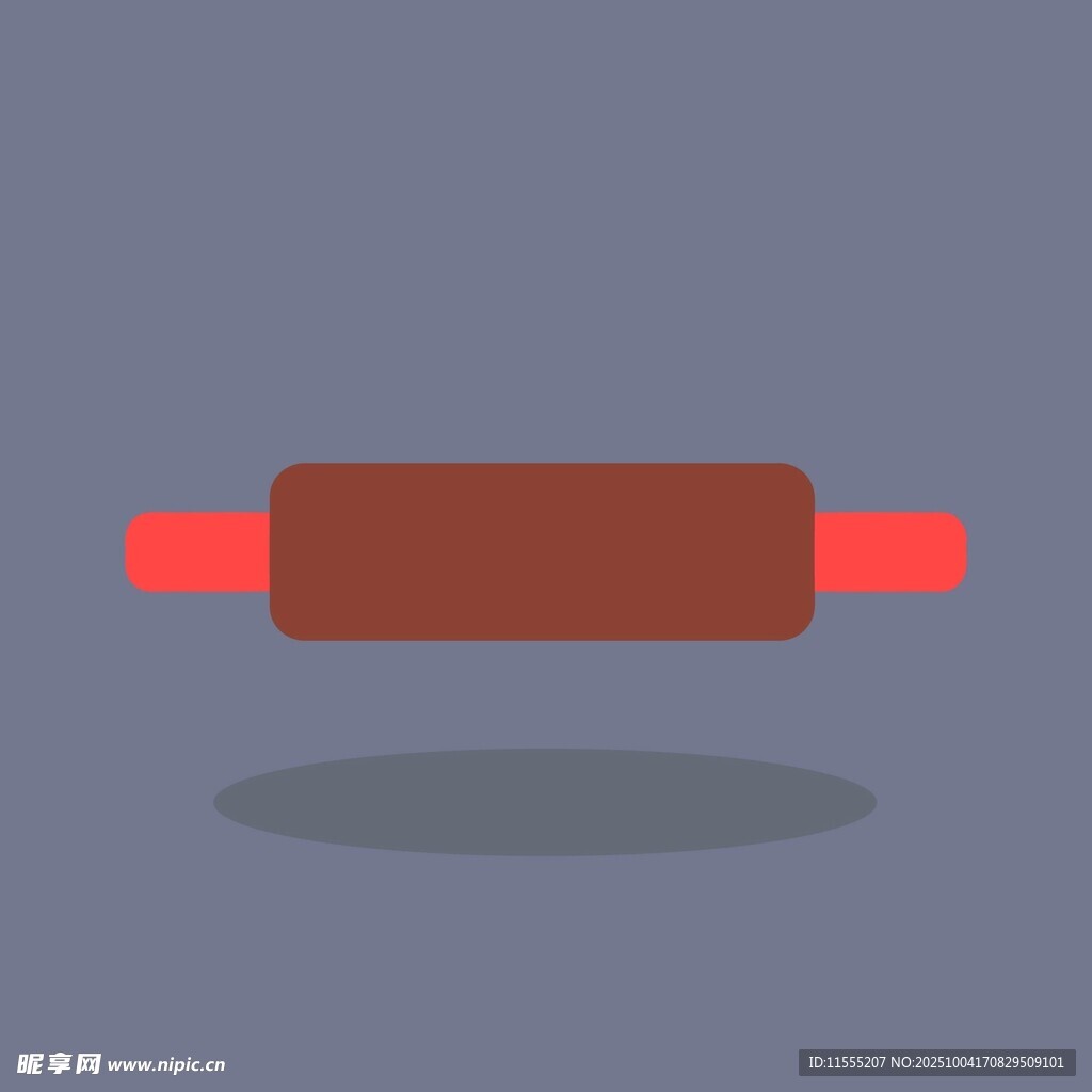 红色擀面杖图标设计