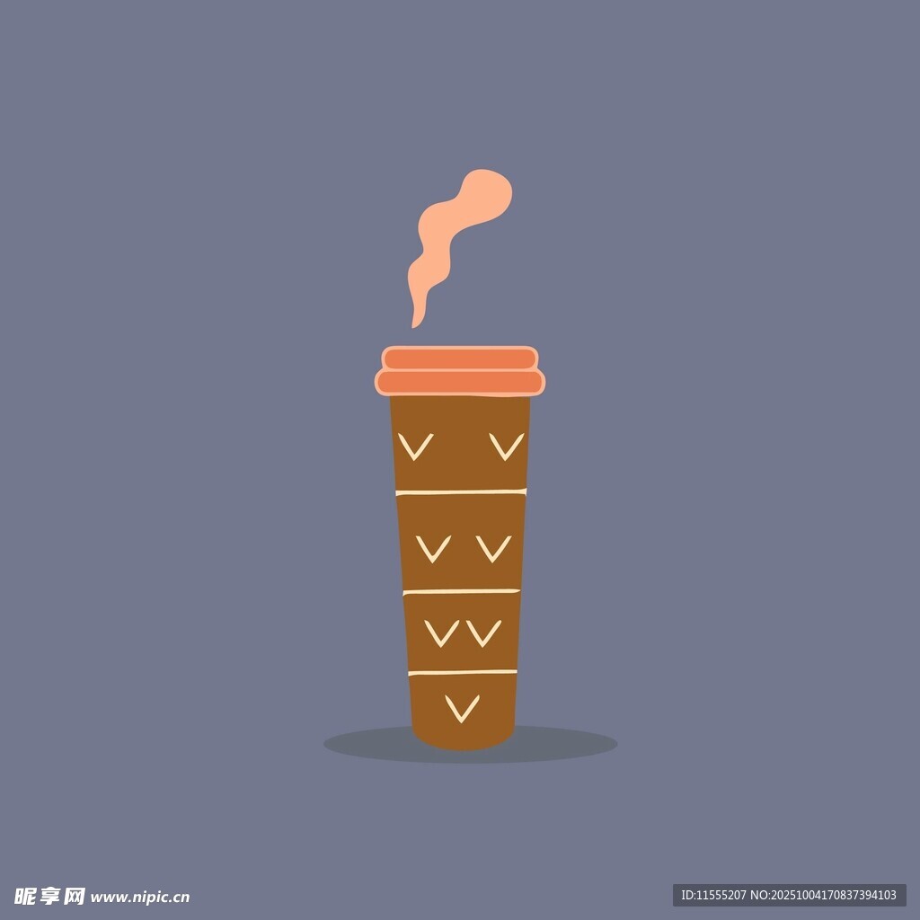 卡通风格热饮纸杯插画
