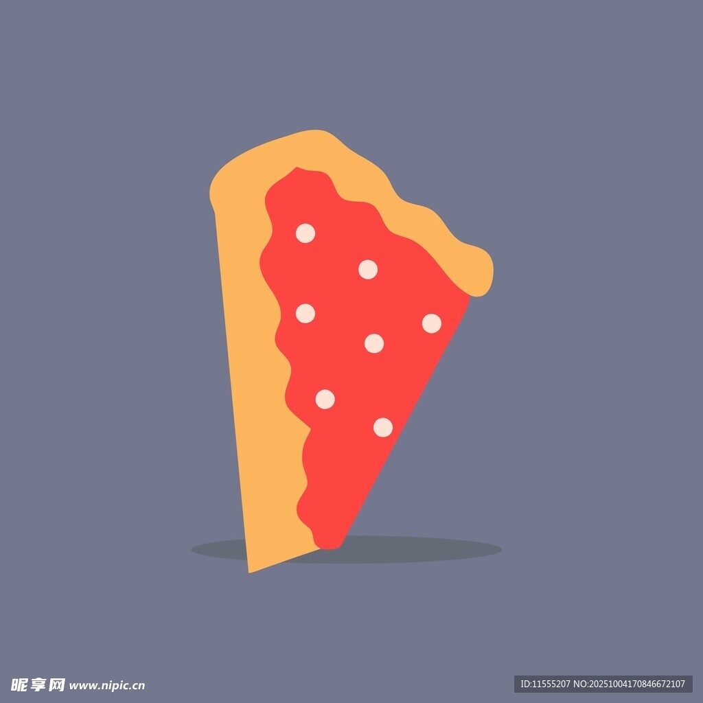 卡通风格的美味披萨切片