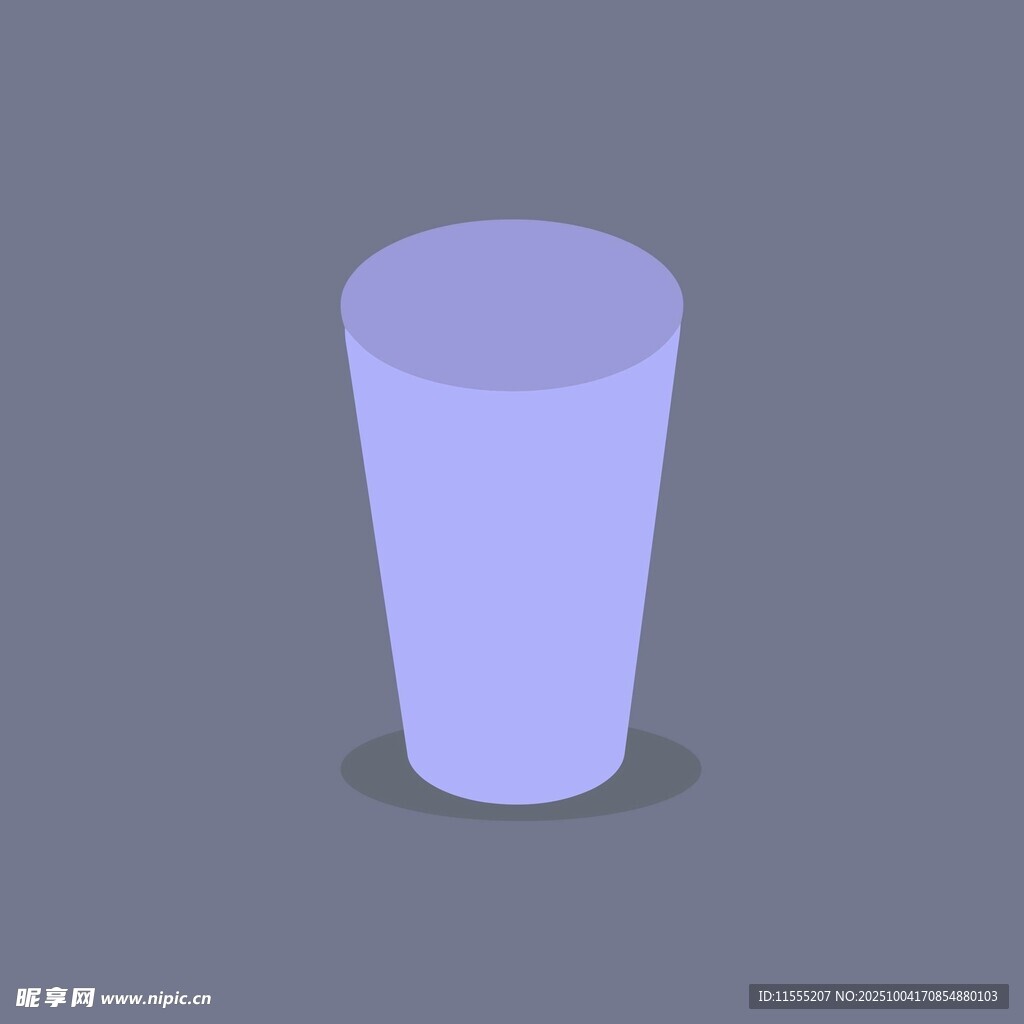 淡紫色圆柱形杯子