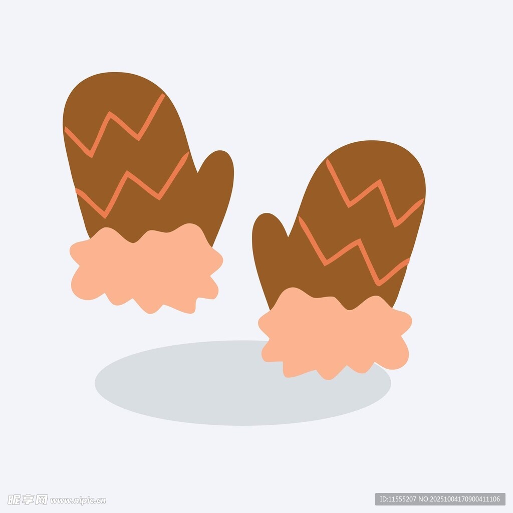 可爱保暖手套插画