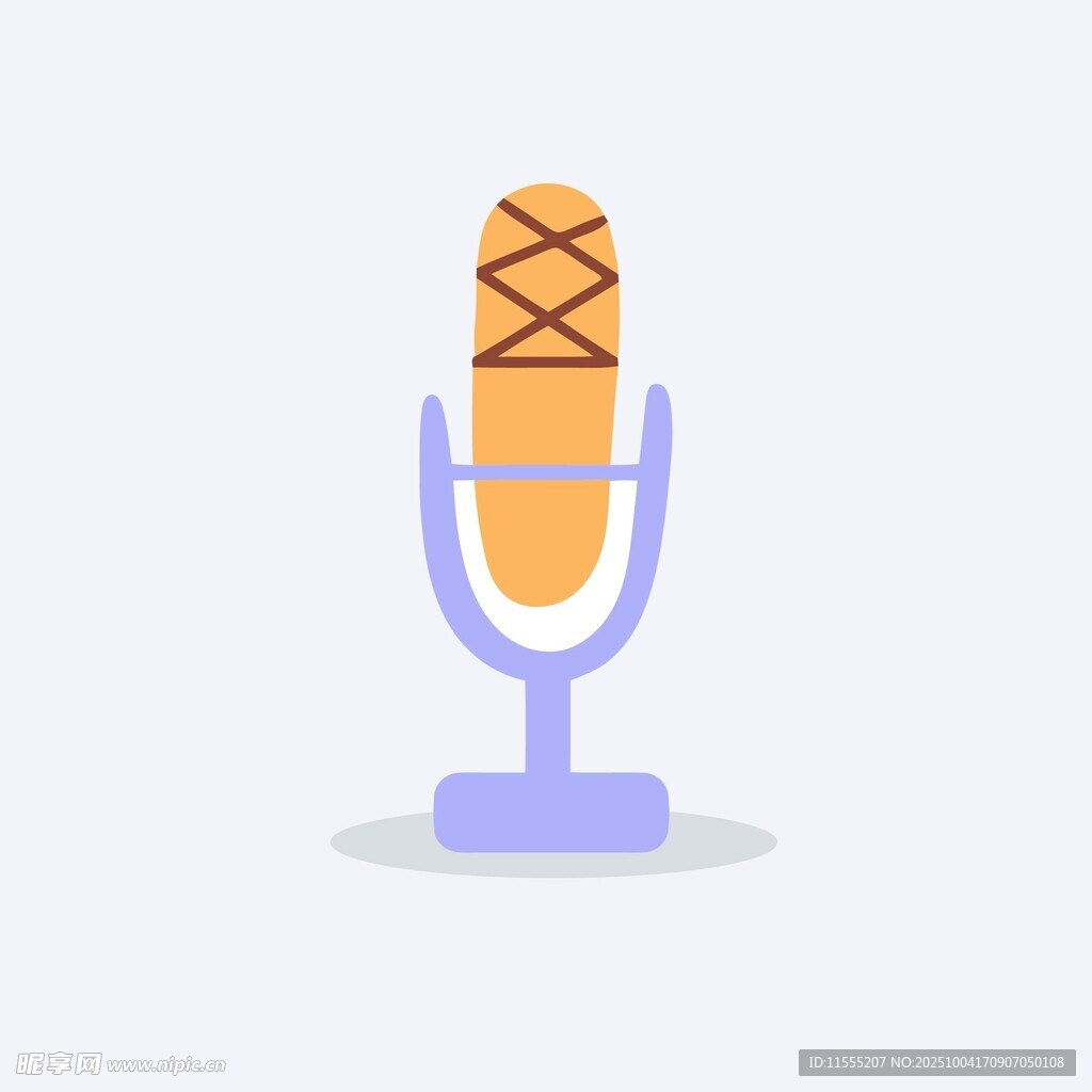 卡通风格麦克风图标