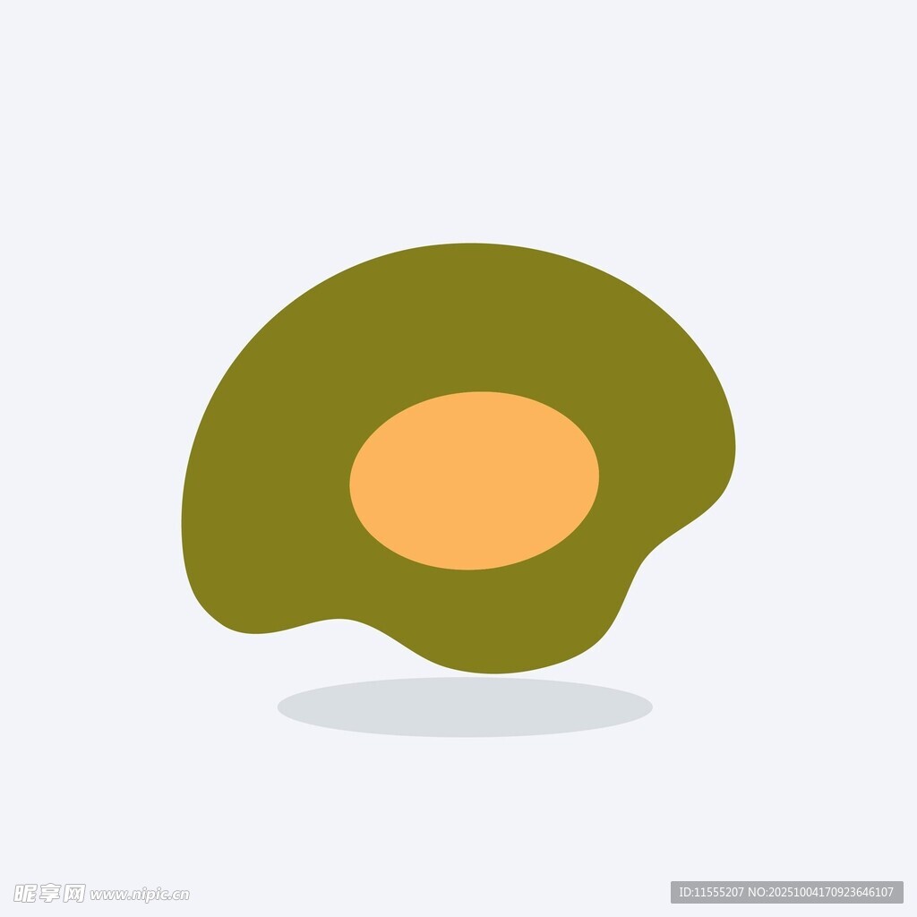 卡通风格的牛油果切片
