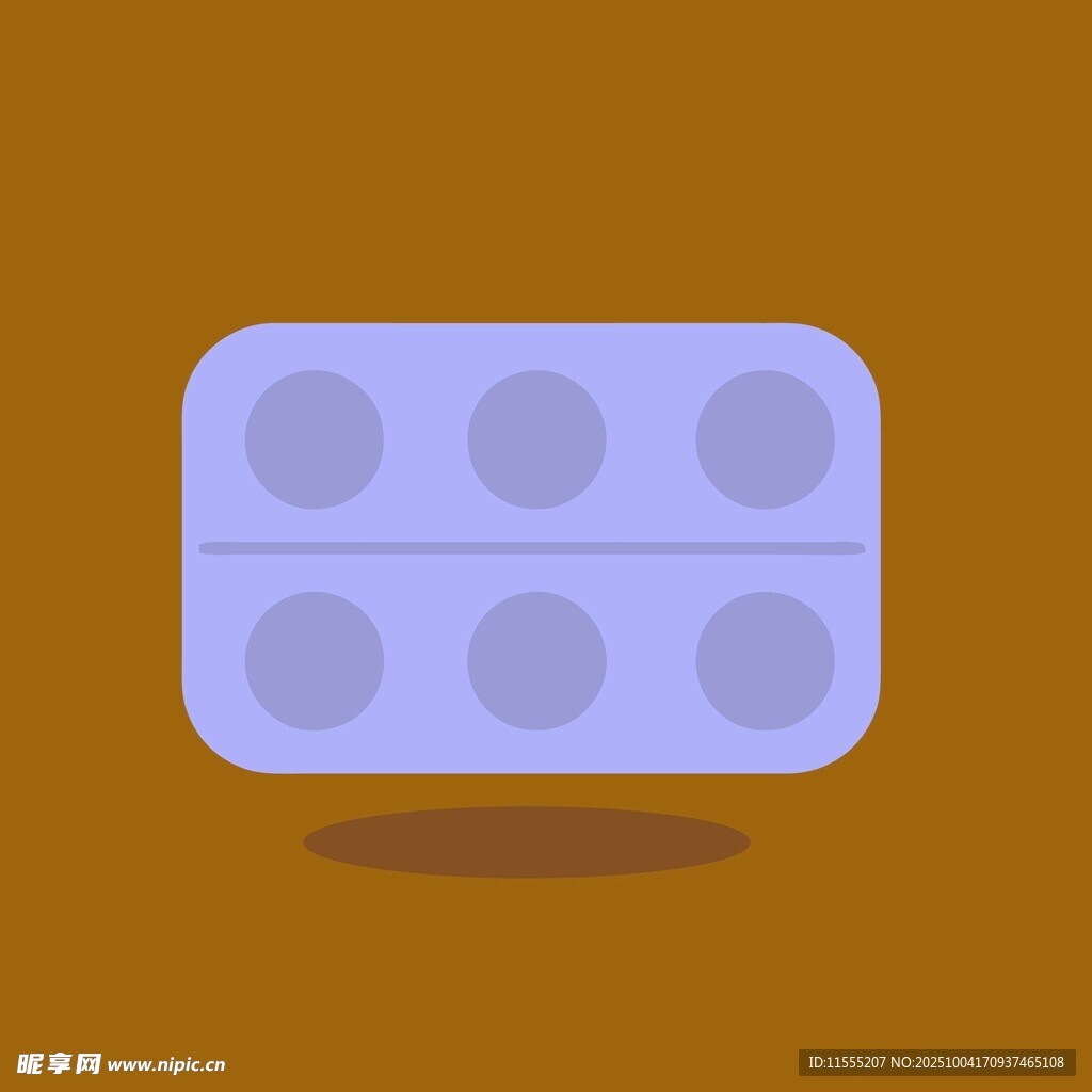 紫色药片包装插画